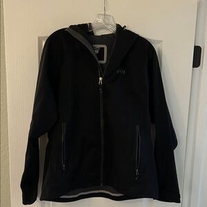 Black Hooded Rain Jacket